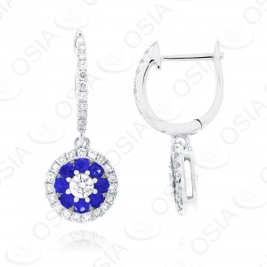 18 KARAT DIAMOND AND GEMSTONE EARRING