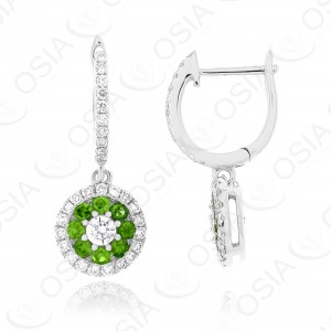 18 KARAT DIAMOND AND GEMSTONE EARRING