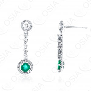 18 KARAT DIAMOND AND GEMSTONE EARRING