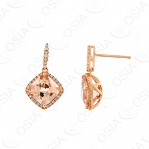 9 KARAT DIAMOND AND GEMSTONE EARRING