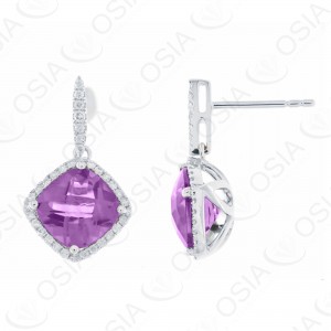 9 KARAT DIAMOND AND GEMSTONE EARRING