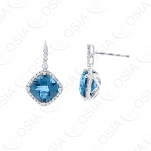 9 KARAT DIAMOND AND GEMSTONE EARRING