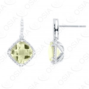 9 KARAT DIAMOND AND GEMSTONE EARRING