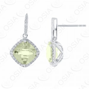 9 KARAT DIAMOND AND GEMSTONE EARRING