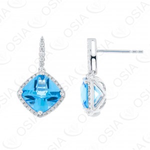 9 KARAT DIAMOND AND GEMSTONE EARRING