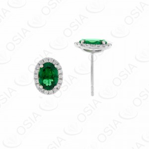 18 KARAT DIAMOND AND GEMSTONE EARRING