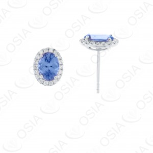 18 KARAT DIAMOND AND GEMSTONE EARRING