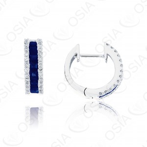 18 KARAT DIAMOND AND GEMSTONE EARRING