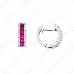 18 KARAT DIAMOND AND GEMSTONE EARRING