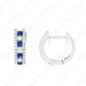 18 KARAT DIAMOND AND GEMSTONE EARRING