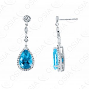 18 KARAT DIAMOND AND GEMSTONE EARRING