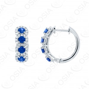 18 KARAT DIAMOND AND GEMSTONE EARRING