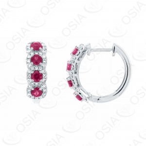 18 KARAT DIAMOND AND GEMSTONE EARRING