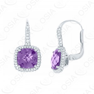 18 KARAT DIAMOND AND GEMSTONE EARRING