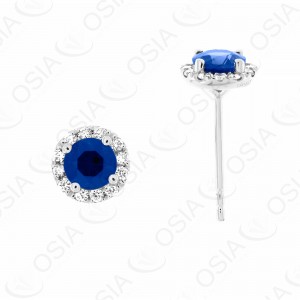 18 KARAT DIAMOND AND GEMSTONE EARRING