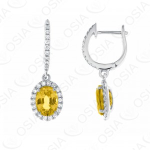 18 KARAT DIAMOND AND GEMSTONE EARRING