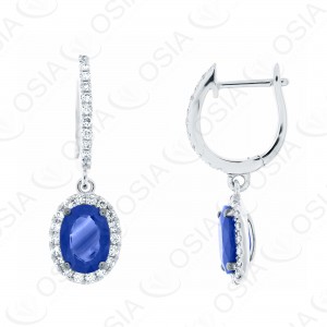 18 KARAT DIAMOND AND GEMSTONE EARRING