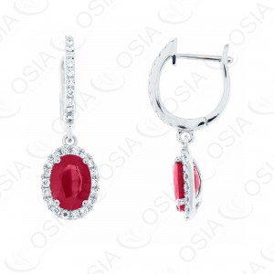 18 KARAT DIAMOND AND GEMSTONE EARRING