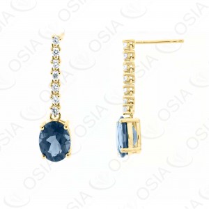 18 KARAT DIAMOND AND GEMSTONE EARRING