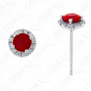 18 KARAT DIAMOND AND GEMSTONE EARRING