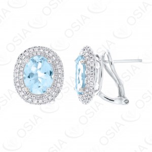 18 KARAT DIAMOND AND GEMSTONE EARRING