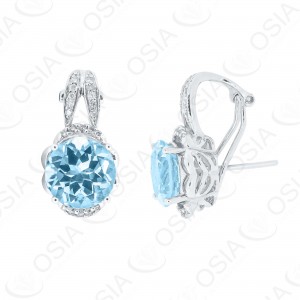 9 KARAT DIAMOND AND GEMSTONE EARRING