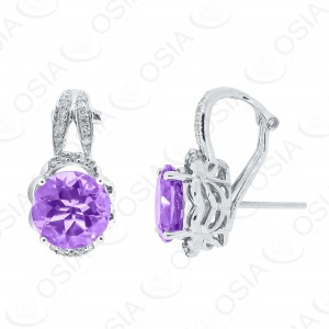 9 KARAT DIAMOND AND GEMSTONE EARRING