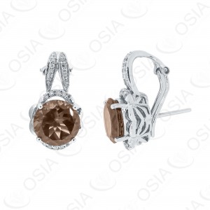 9 KARAT DIAMOND AND GEMSTONE EARRING